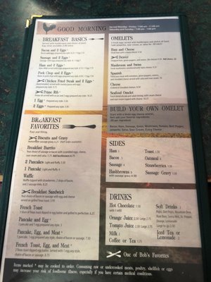 Bob’s Steak N’ Spirits menu 1