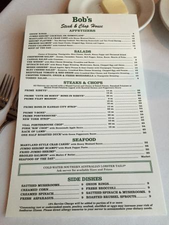 Bob’s Steak N’ Spirits menu 6