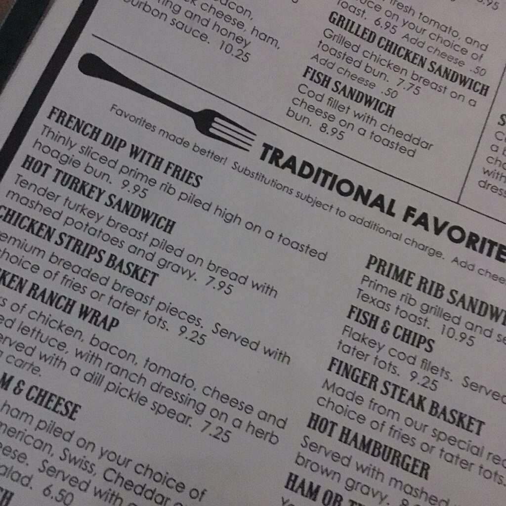 Bob’s Steak N’ Spirits menu 3